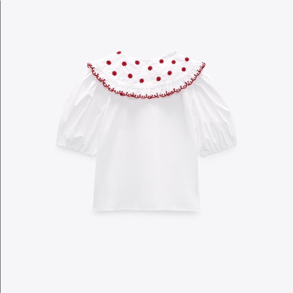 Zara embroidered poplin top - Picture 6 of 7